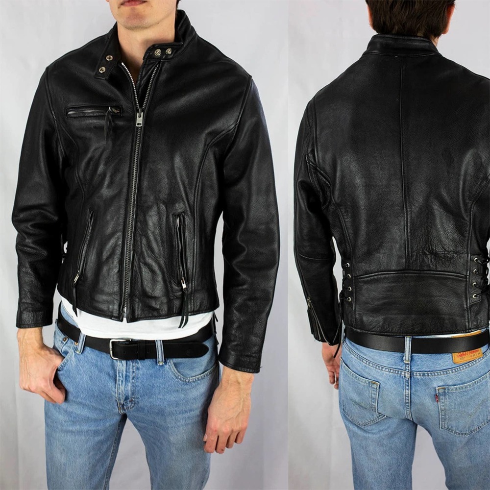 Wilsons Leather Open Road Moto Thinsulate Liner Biker Jacket Black Small Medium - Picture 1 of 9